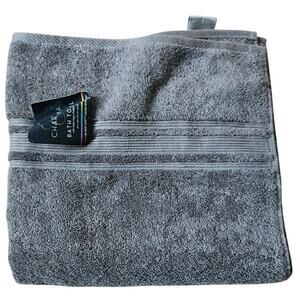 CHARISMA Luxury Bath Towel Gray 30 x 58" Soft Cotton Blend NEW with Tags